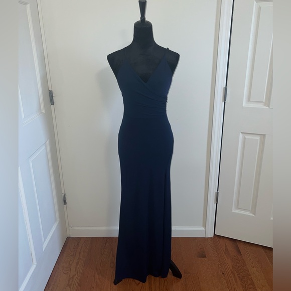 Long midnight blue/navy long gown-size small - Picture 1 of 3